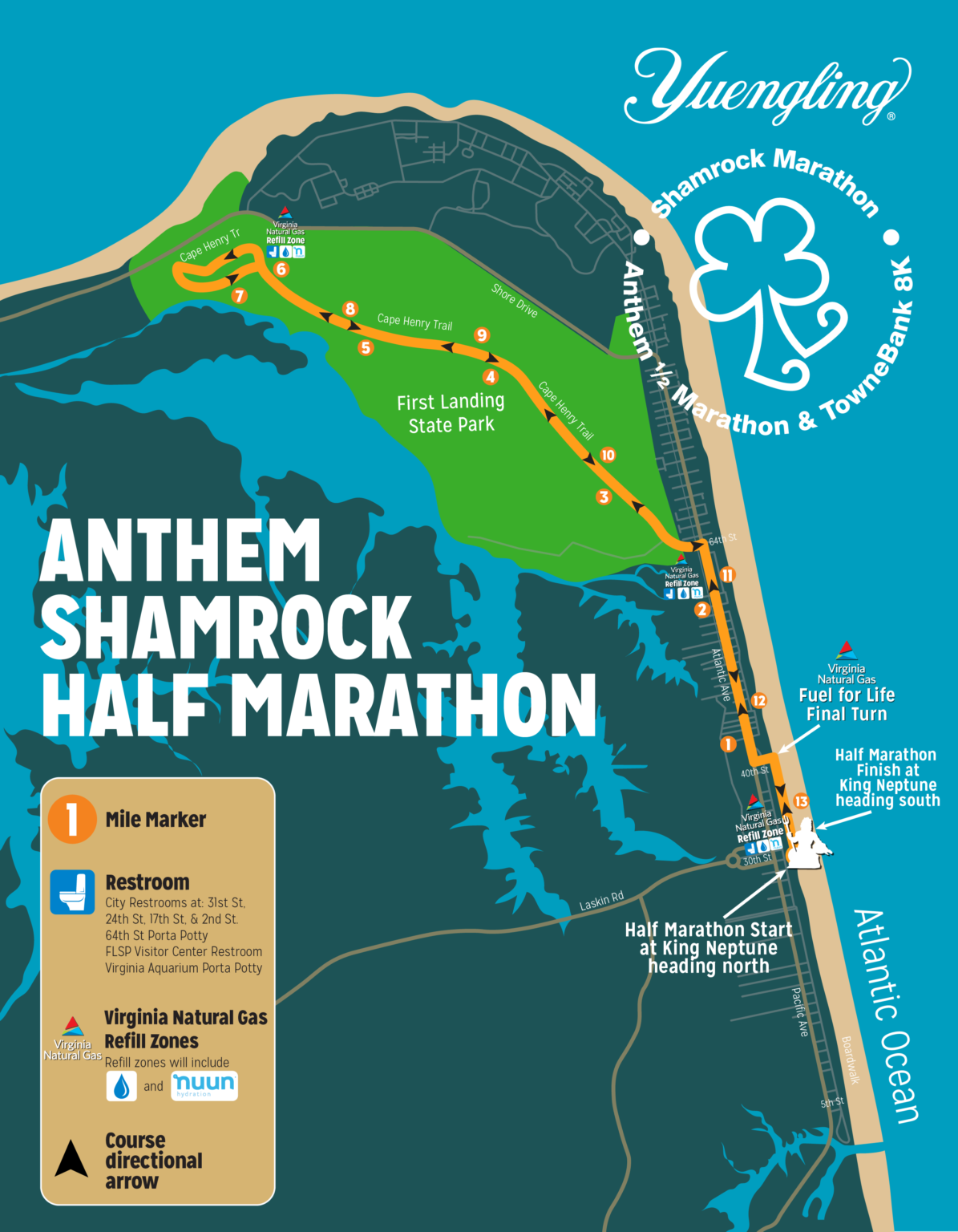 Half Course Map 2101 Shamrock Marathon